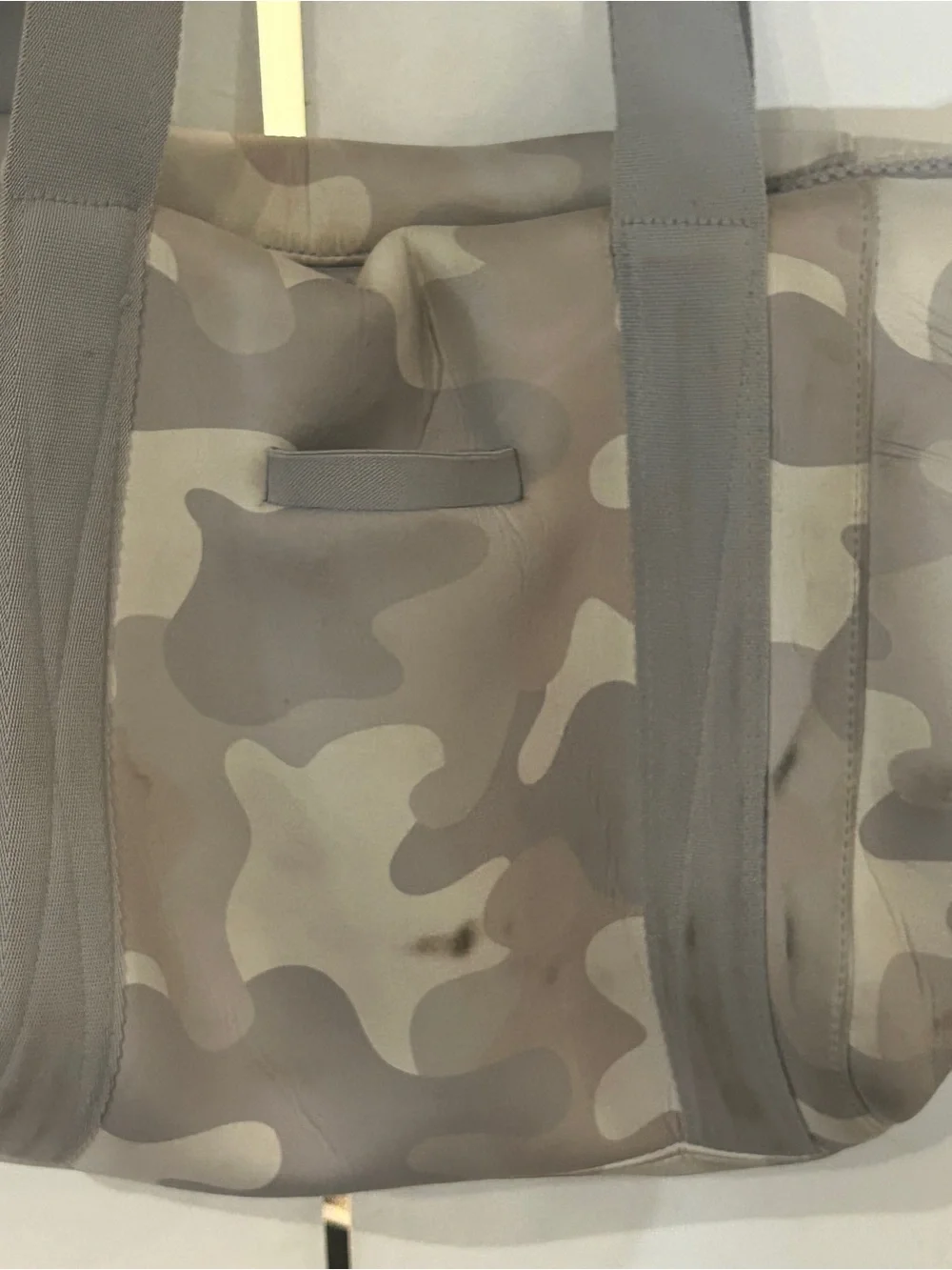 Dagne Dover Camouflage Neoprene Tote in Taupe & Gray